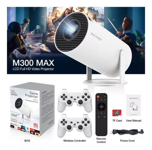 Proyector Portable M300 MAX 2 Consolas de Juegos Android 3D 4K Smart Home Cine