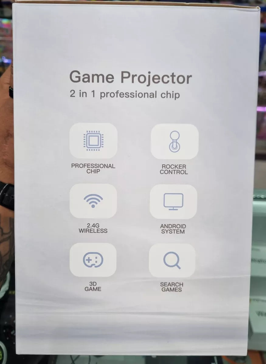 Proyector G300pro Ultra HD con Juegos, 2 Controles y más de 50 Emuladores