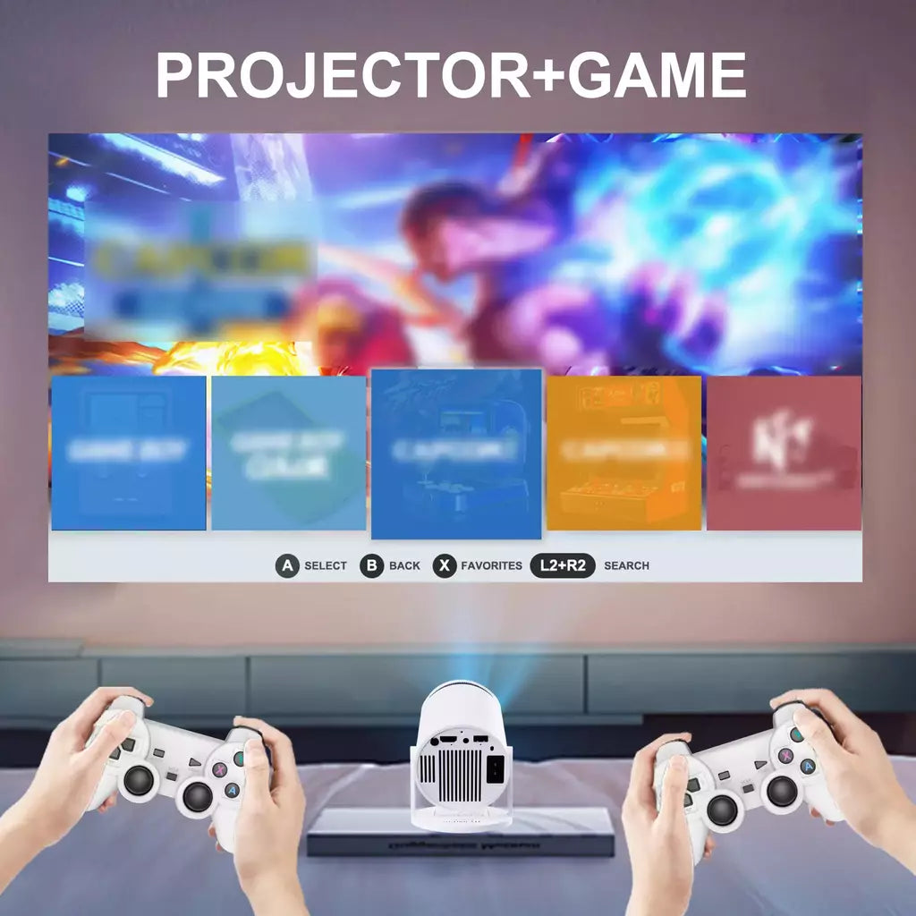 Proyector G300pro Ultra HD con Juegos, 2 Controles y más de 50 Emuladores